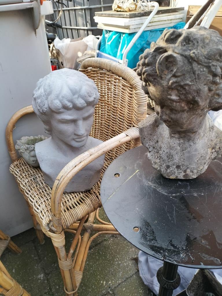 Tuinbeeld man borstbeeld en engel ? gratis kleintje, Ophalen, Kunststof