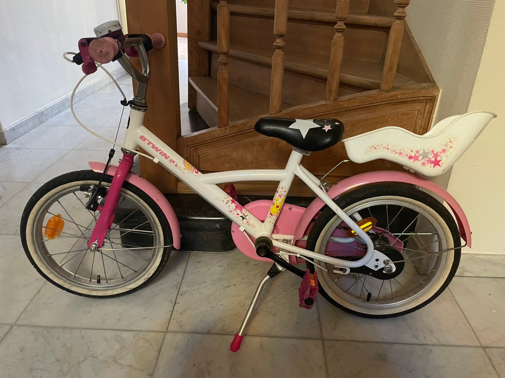 Meisjesfiets 16 inch (4-6 jaar), Fietsen en Brommers, Ophalen, Gebruikt, Velgrem, 16 inch