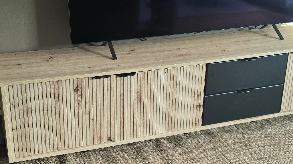 Tv meubel 208cm, Huis en Inrichting, Ophalen, Eikenhout, Zo goed als nieuw, 200 cm of meer