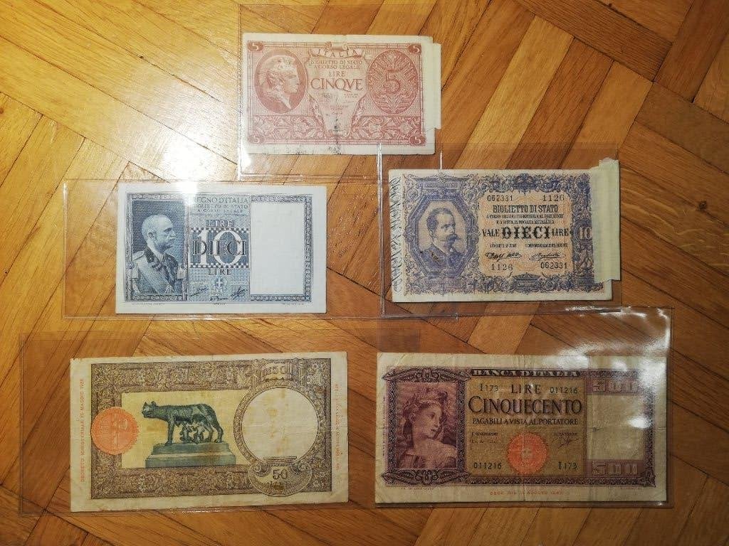 Lot de vieux billets italiens, Envoi, Italie