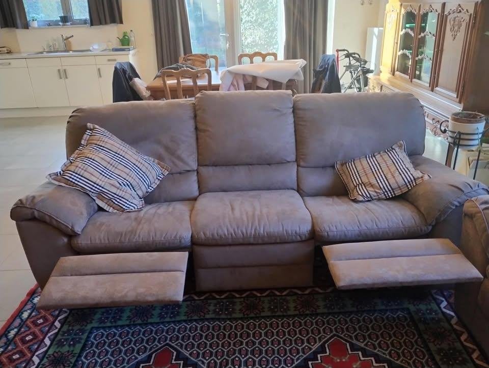 UPDATE:Natuzzi taupe zetel, Ophalen, Gebruikt, Stof