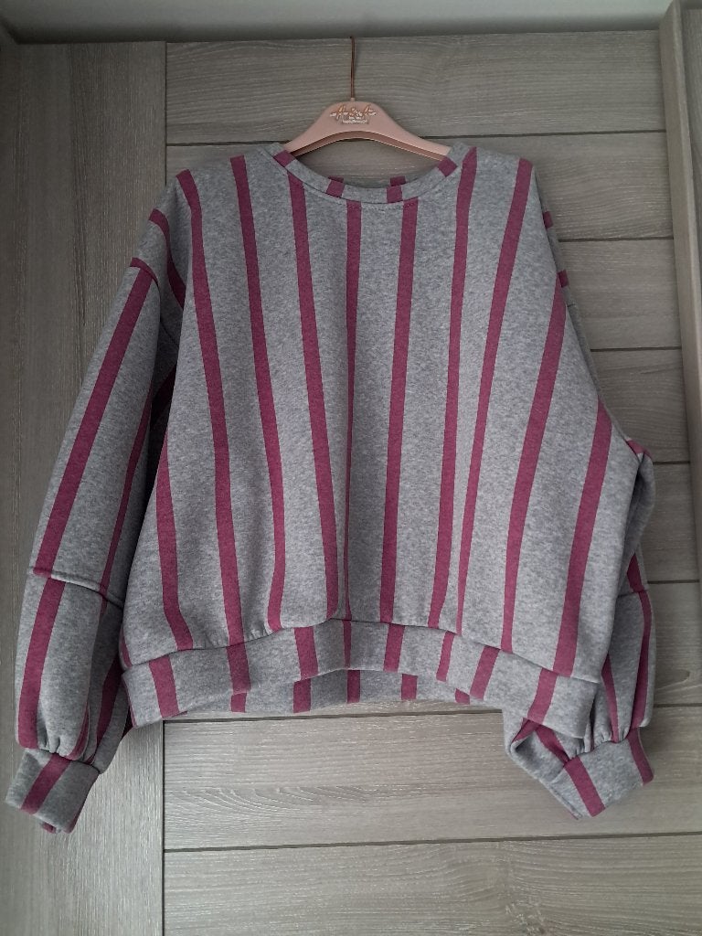 Pull TU à rayures gris/prune, Vêtements | Femmes, Enlèvement ou Envoi, Neuf, Gris