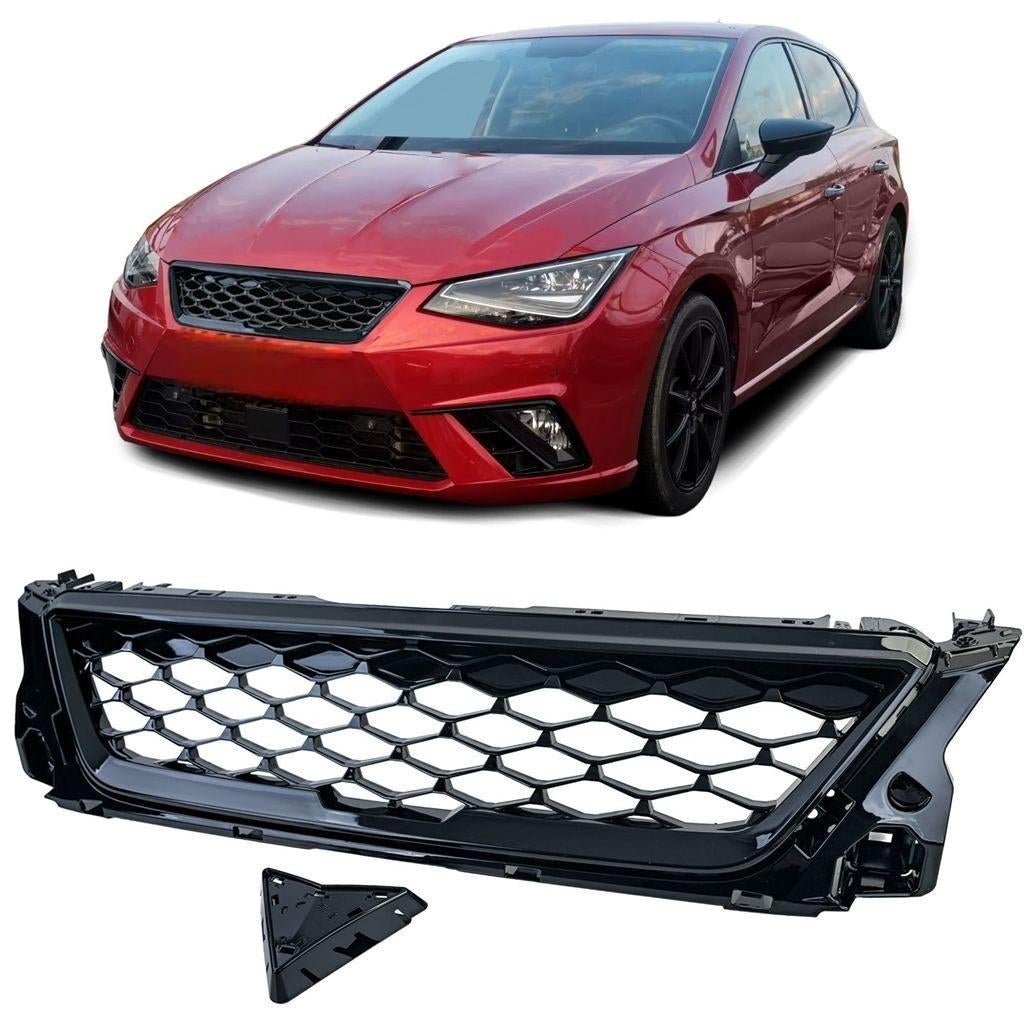 Sport Grill Voor Seat Ibiza 6F / KJ Honingraat Zwart, Verzenden