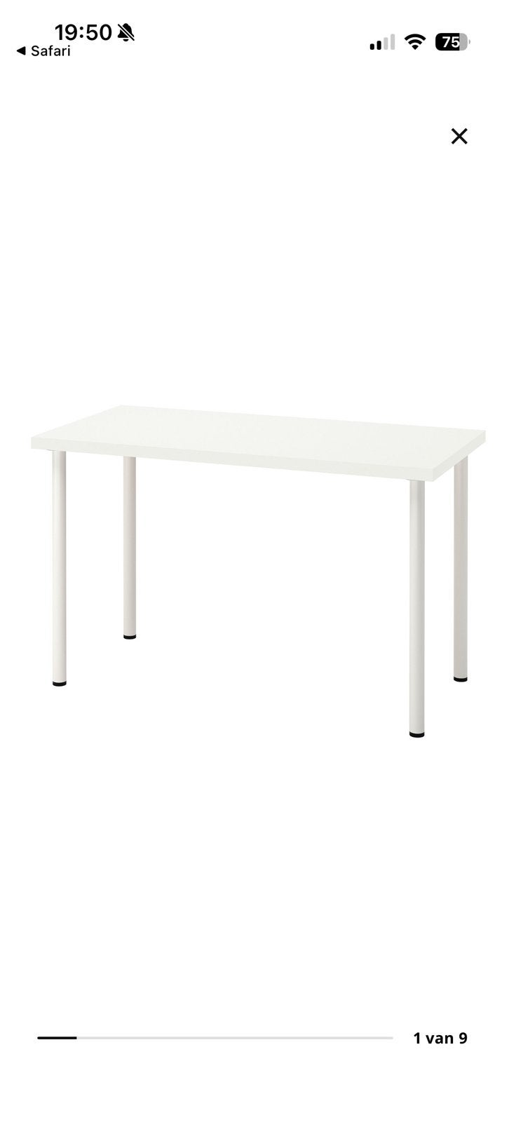 Lagkapten bureau ikea, Ophalen, Gebruikt, 50 tot 100 cm, Rechthoekig