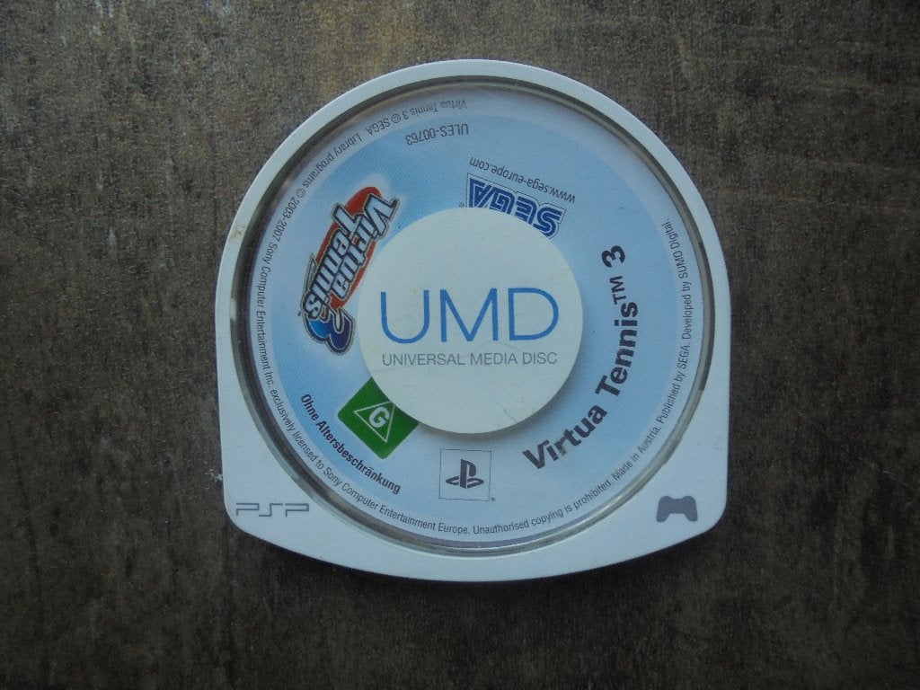 Virtua Tennis 3 voor PSP (zie foto's), Consoles de jeu & Jeux vidéo, Jeux | Sony PlayStation Portable, Enlèvement ou Envoi, 1 joueur