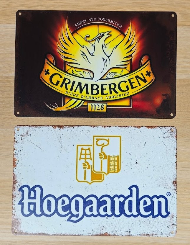 Grimbergen & Hoegaarden (Metalen reclameborden), Ophalen of Verzenden, Nieuw