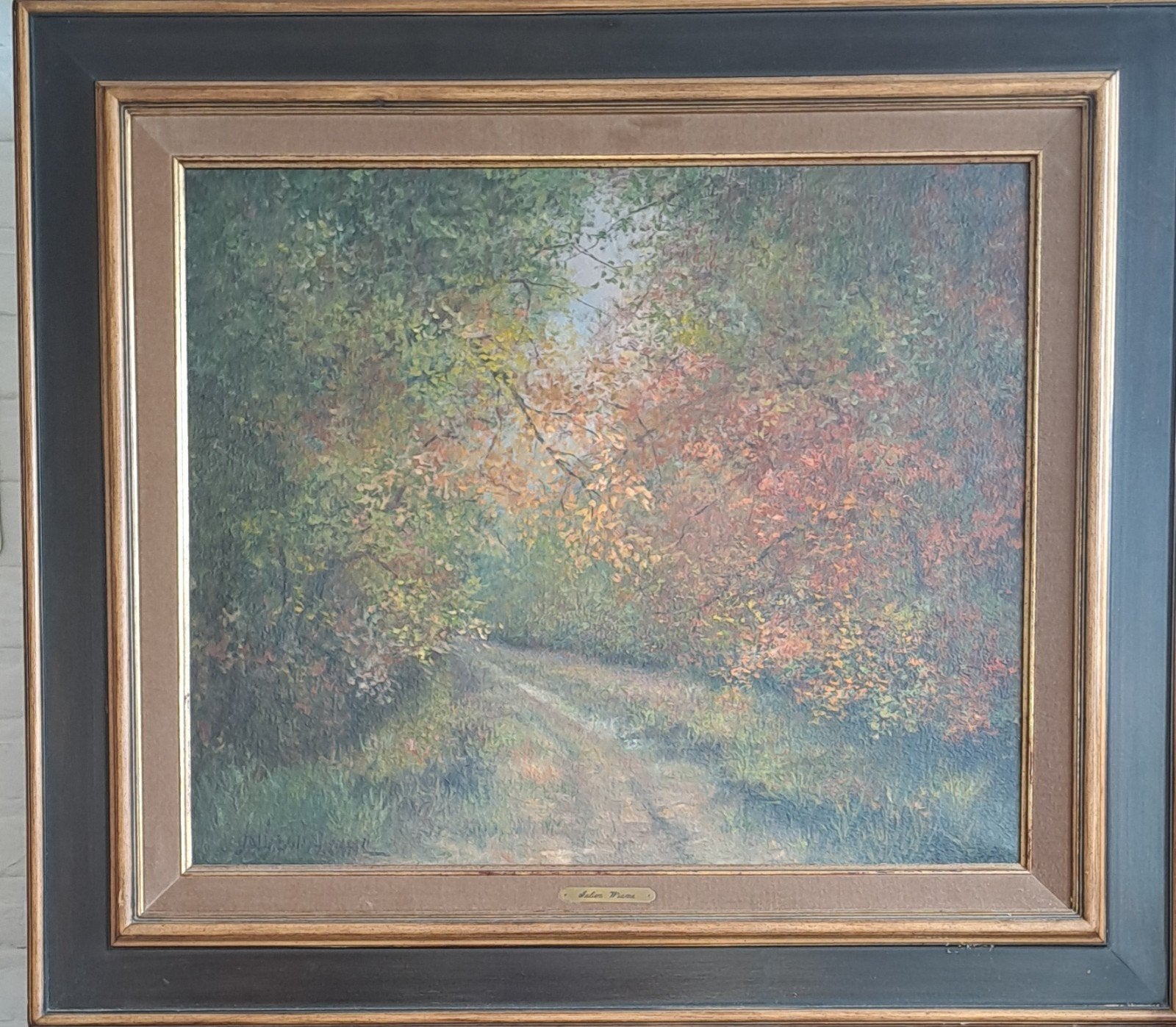 Prachtig Schilderij "Herfst" – Julien Wiame (Hasselt) | Olie, Antiquités & Art, Enlèvement, Peinture à l'huile, Toile