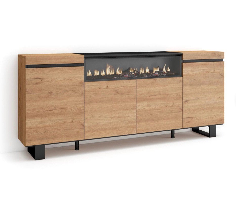 Dressoir met elektrische open haard, Enlèvement, Comme neuf