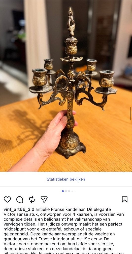 Vintage kandelaars in koper /messing, Antiek en Kunst, Ophalen of Verzenden