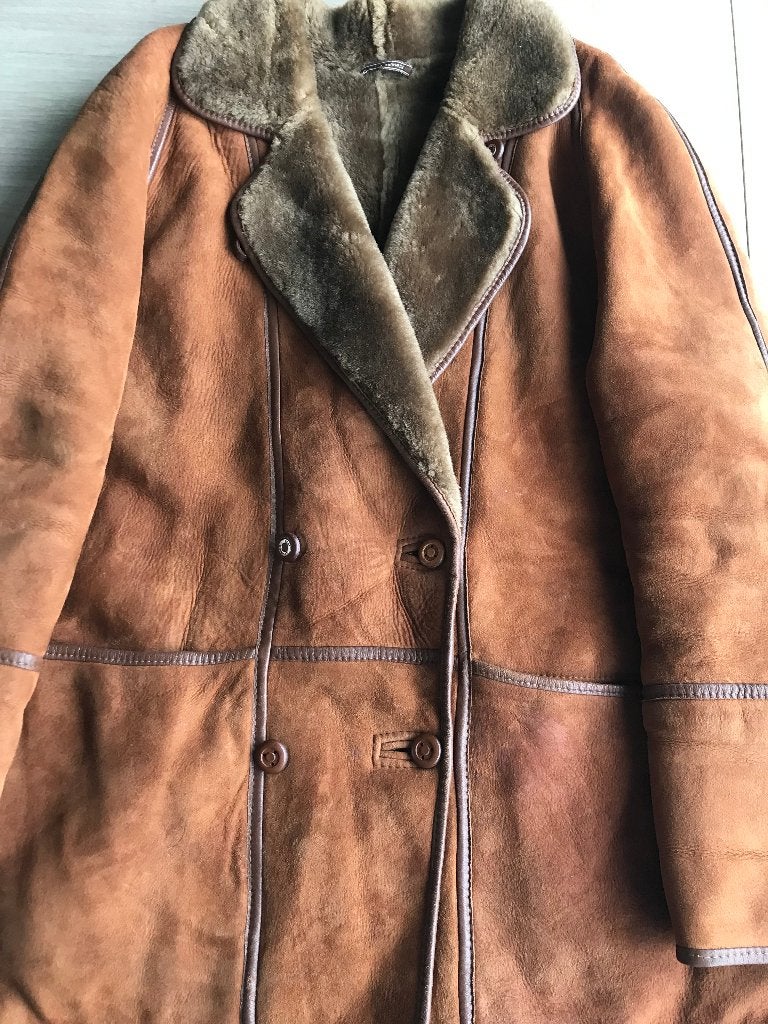 Manteau 100 % fourrure de mouton, Enlèvement ou Envoi, Porté, Taille 52/54 (L), Brun