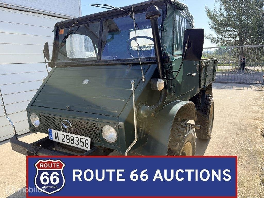 Mercedes-Benz Unimog 411 | 1962 | Route 66 Auctions, Auto's, Zwart, Mercedes-Benz, Bedrijf, Handgeschakeld