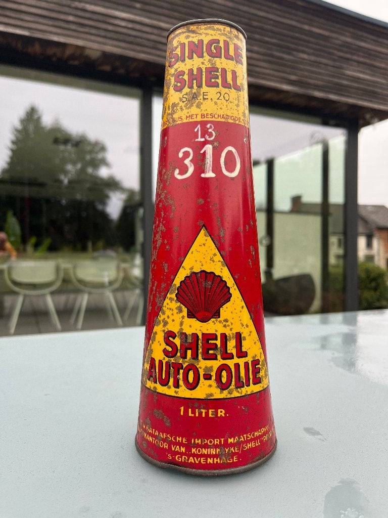 SHELL AUTO OLIE conische oliekan, Verzamelen, Ophalen of Verzenden, Gebruikt