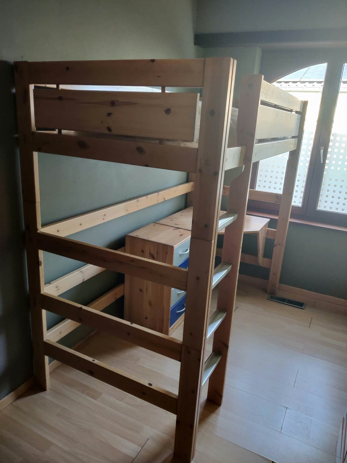 Hoogslaper met bureau, Huis en Inrichting, Ophalen, Gebruikt, Eenpersoons, 160 tot 180 cm
