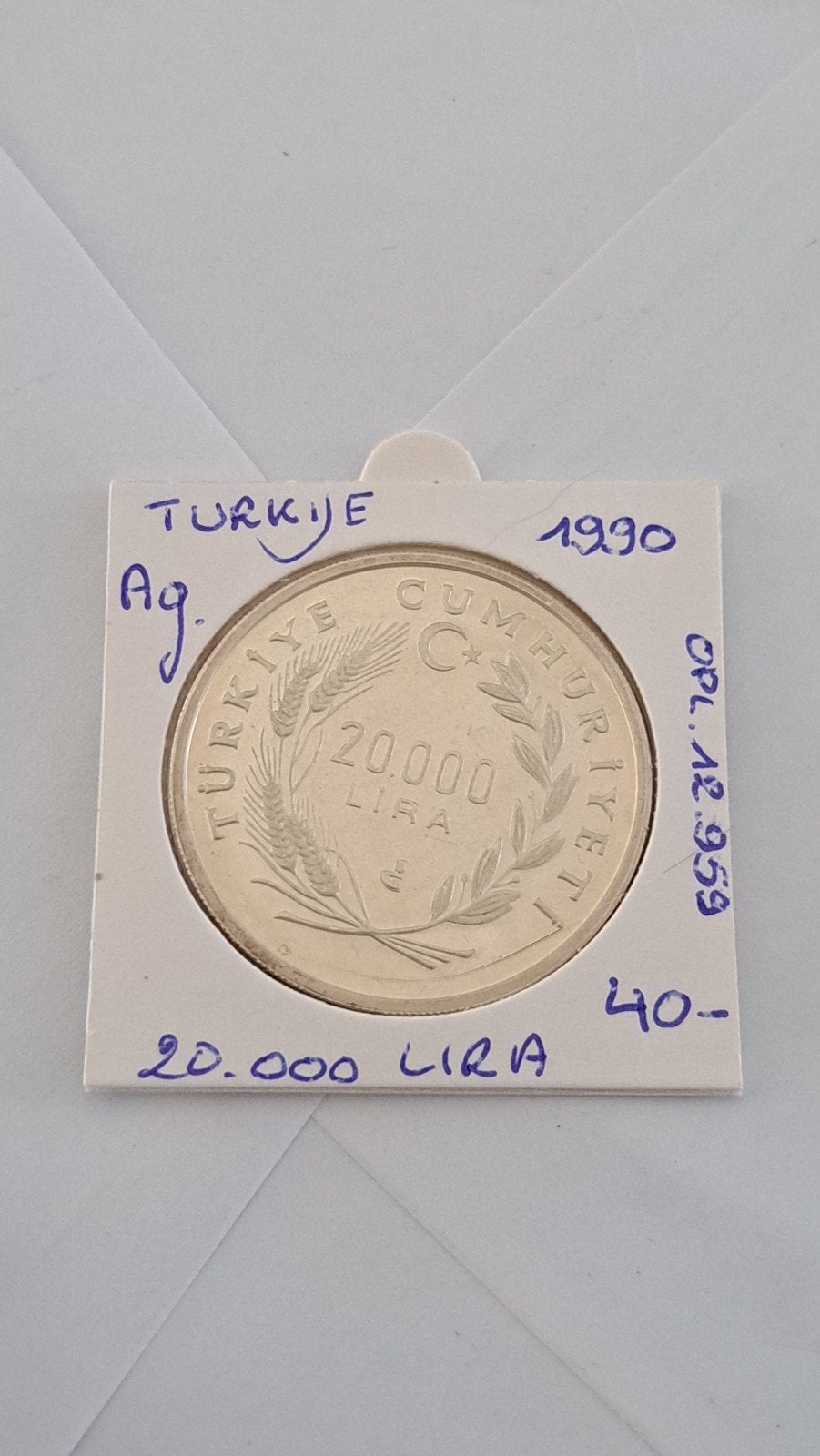 Turkije 20.000 lira 1990 AG nieuwstaat  !!, Ophalen of Verzenden