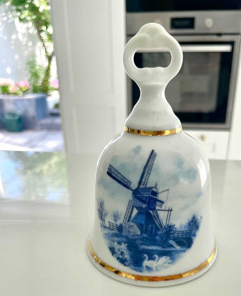 Porseleinen handbel met windmolen, Ophalen of Verzenden, Zo goed als nieuw