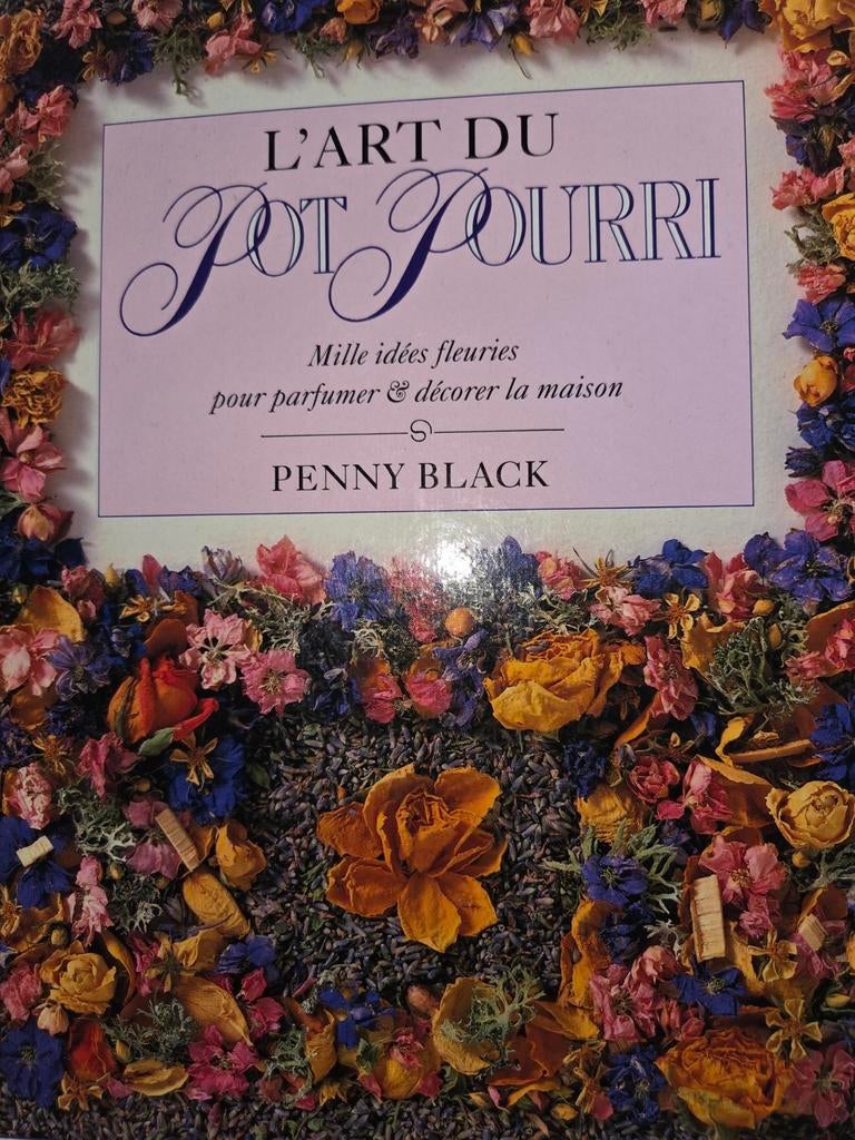 Livre déco fleurs pot-pourri vintage illustré, Enlèvement ou Envoi