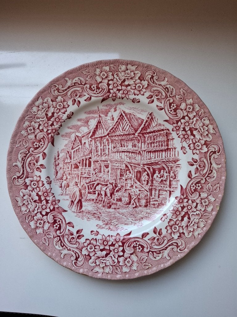 4 Royal Tudor Ware Borden "Hand engraved WN Mellor", Antiek en Kunst, Ophalen
