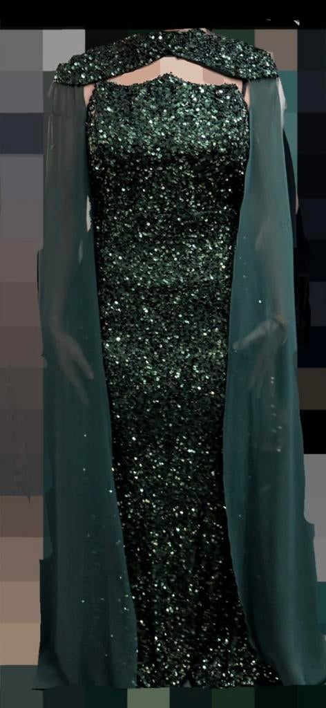 Groene avondjurk/galajurk, Kleding | Dames, Ophalen, Maat 42/44 (L), Galajurk