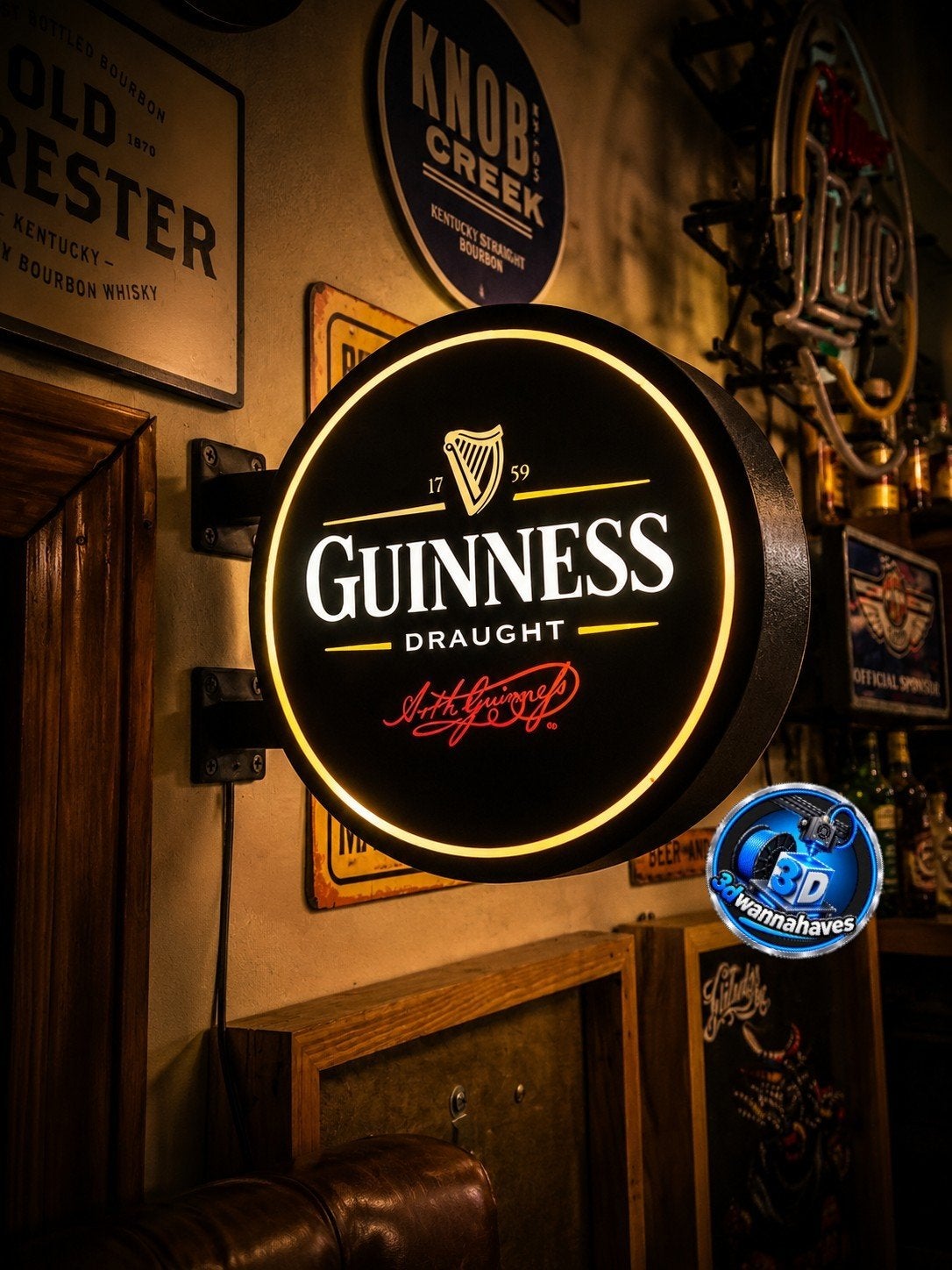 Deze supergave dubbele Guinness lichtbak nu €64,95, Verzamelen, Merken en Reclamevoorwerpen, Ophalen of Verzenden, Nieuw, Lichtbak of (neon) lamp