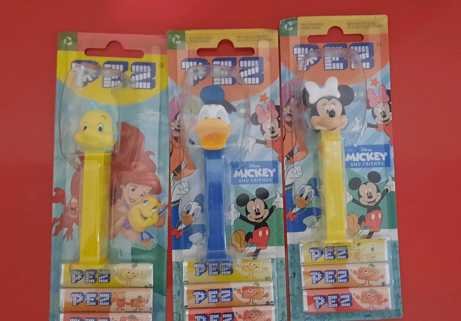 PEZ disney minnie mouse, donald duck, Basje van Ariel, Ophalen