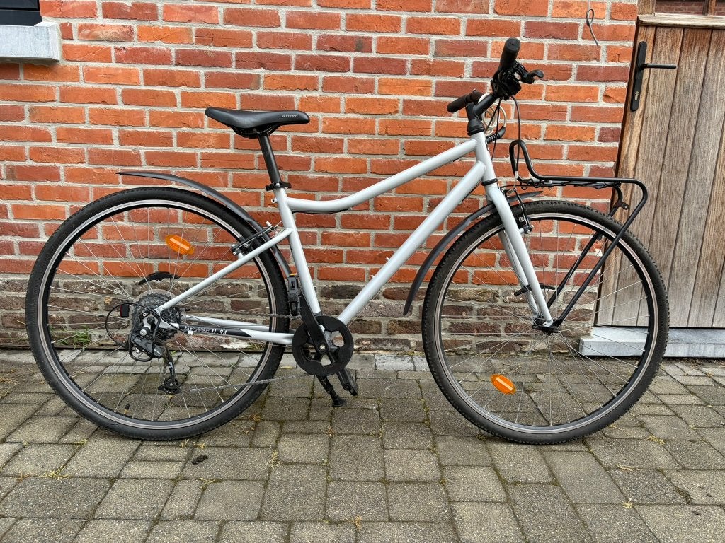 Fiets Decathlon met rekje, Gebruikt, Velgrem, Dames, Ophalen