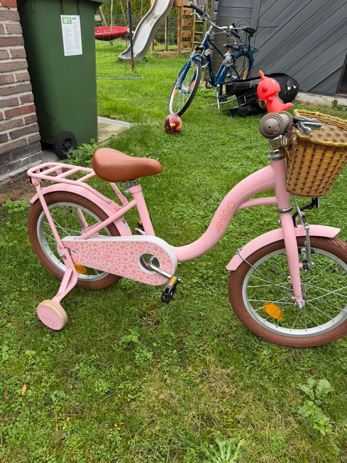 Kinder fiets meisjes roze bijna nieuw, Ophalen, Zo goed als nieuw
