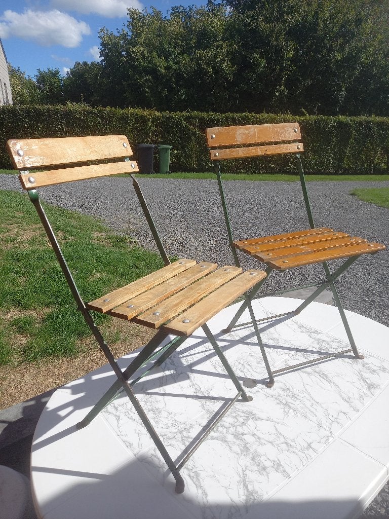 12 Chaises bistrot, Jardin & Terrasse, Enlèvement, Utilisé, Bois, Pliant