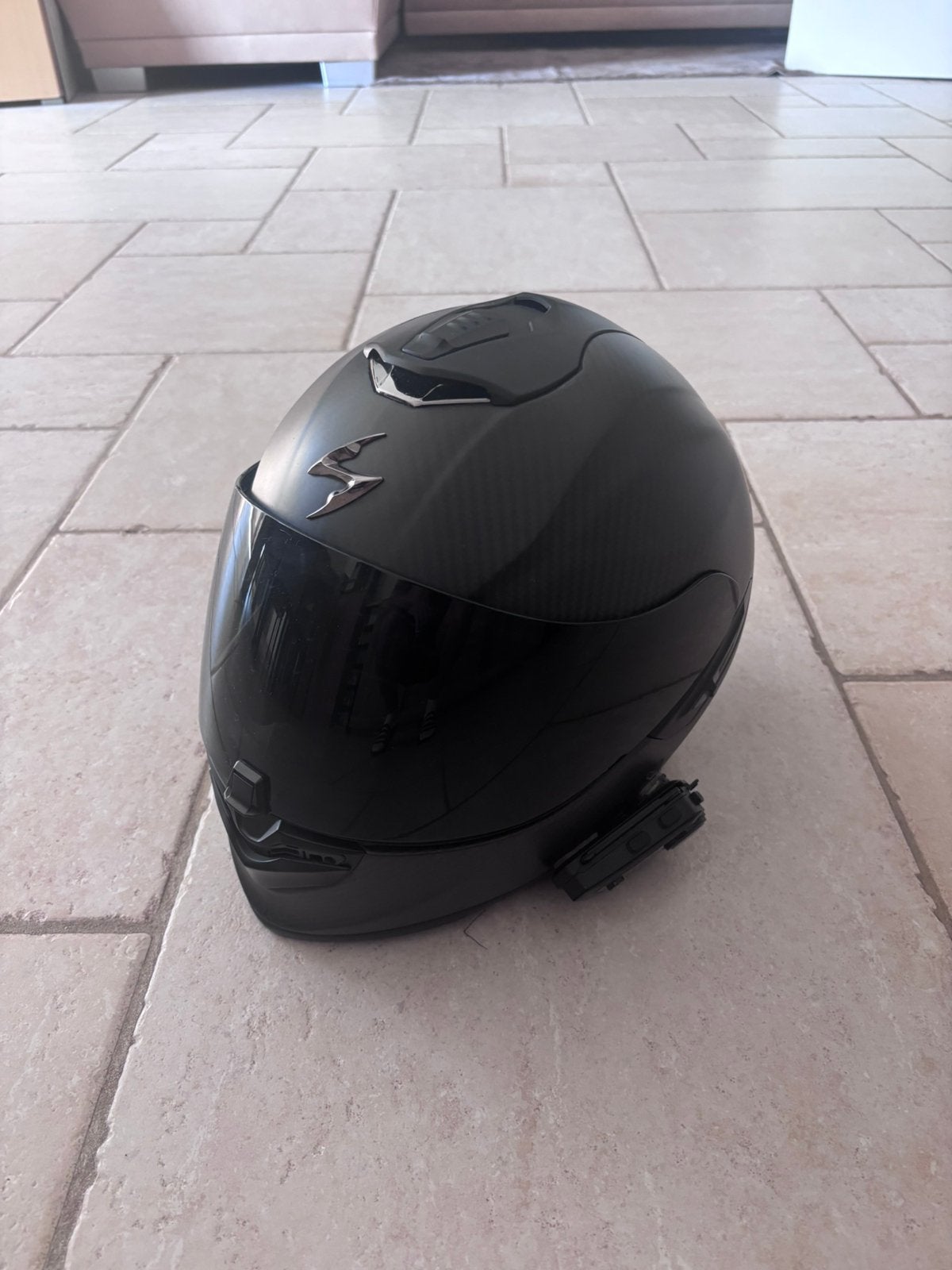Scorpion exo 1400 carbon air met intercom, Ophalen of Verzenden, Zo goed als nieuw, Medium