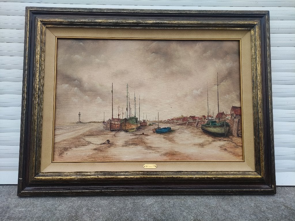 huile sur toile marine signe yperman 91, Enlèvement ou Envoi, Toile