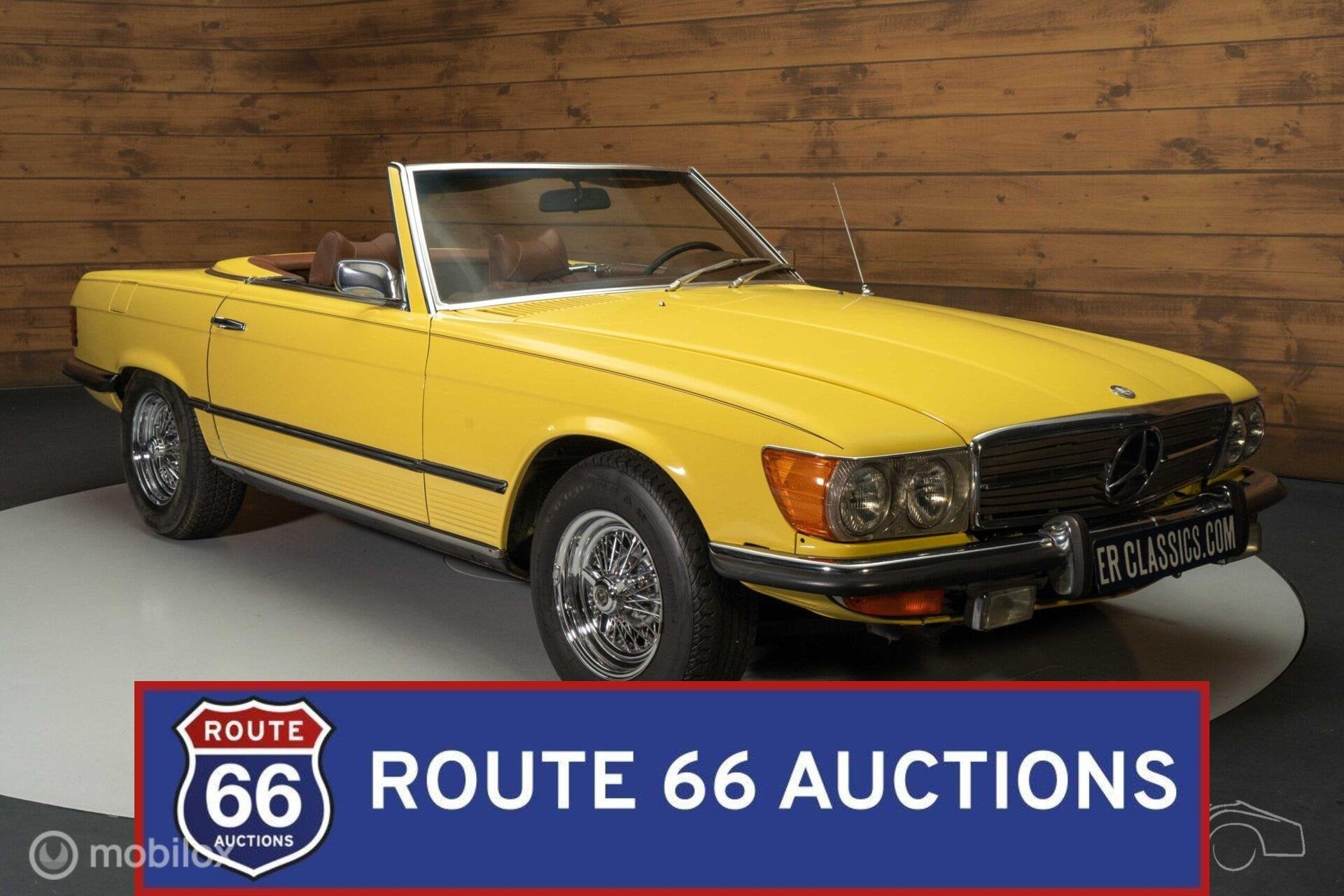 Mercedes-Benz 450SL | 1973 | Route 66 Auctions, Auto's, Zwart, Mercedes-Benz, Bedrijf, Handgeschakeld