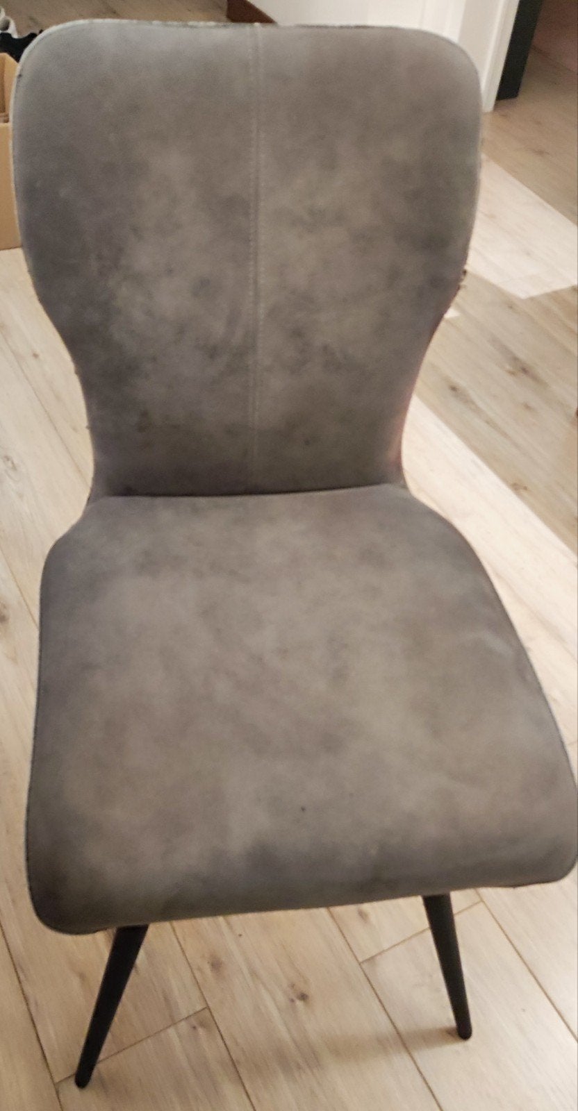 Lot de 4 chaises de salle à manger – Design Moderne Gris, Maison & Meubles, Gris, Métal, Enlèvement, Utilisé