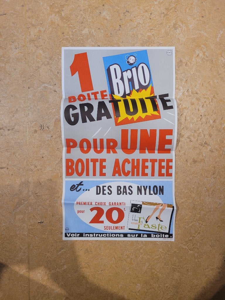 ancienne publicité Delhaize Brio, Enlèvement ou Envoi, Utilisé, Panneau publicitaire