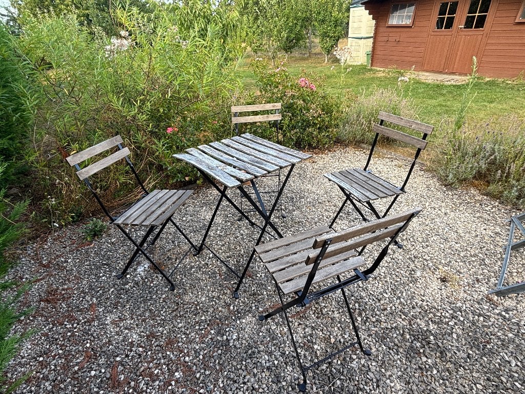 Tuintafeltje met 4 stoelen, Enlèvement, Utilisé