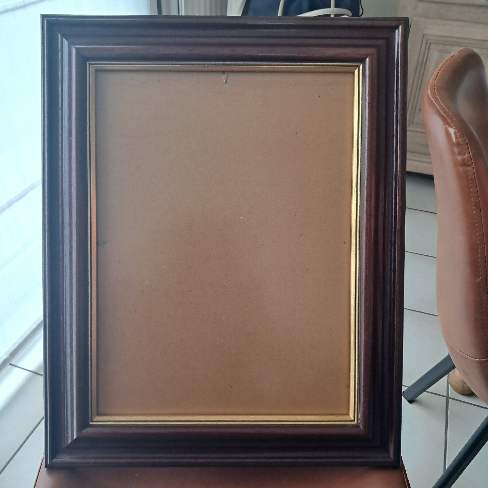 houten kader, Ophalen, Gebruikt, Glas, Fotolijst
