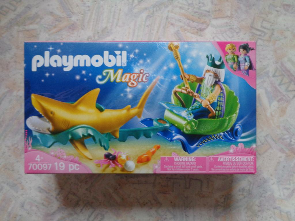 PLAYMOBIL Magic Koning der zeeën met haaienkoets - 70097, Ophalen of Verzenden, Nieuw, Complete set