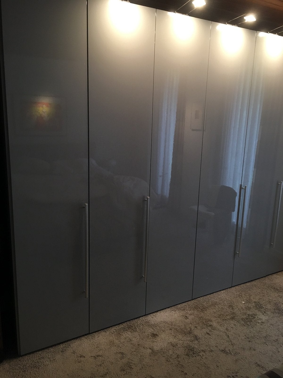 Luxe kleerkast Front +zijden in hoogglans lak Grijs, Huis en Inrichting, Kasten | Kleerkasten, Ophalen, Zo goed als nieuw