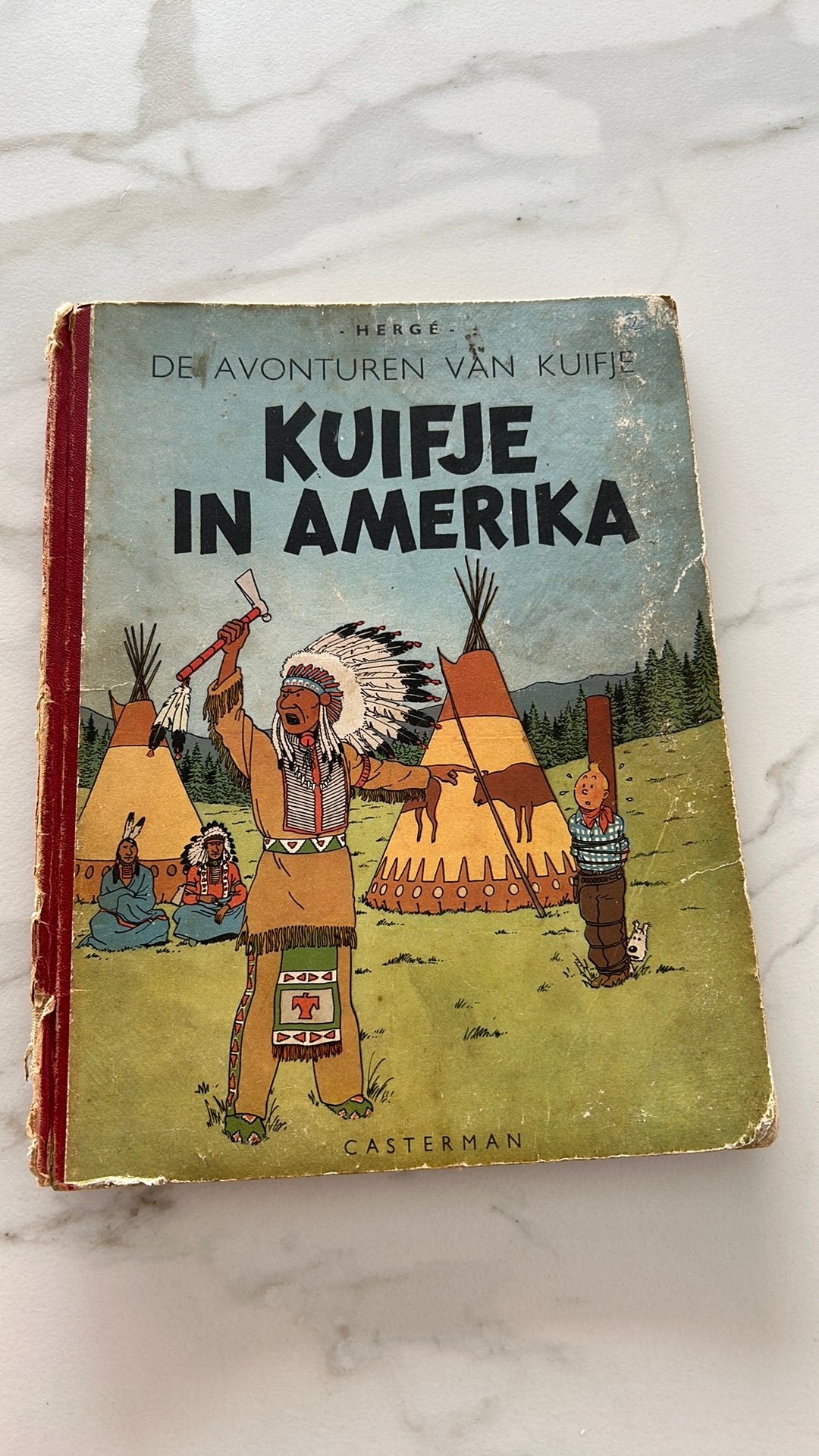 Kuifje in amerika, tweede druk 1947, Ophalen of Verzenden, Gelezen