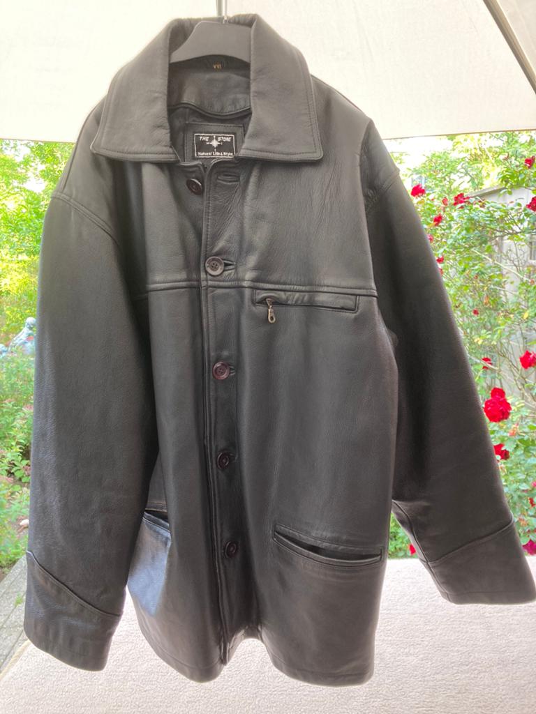 klassieke leder jas   mt xxl, Ophalen, Andere, Overige maten, Grijs