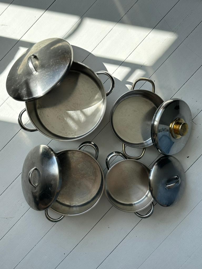 Kookpotten set Demeyere, Maison & Meubles, Cuisine | Casseroles & Poêles, Comme neuf, Plaques à induction, Enlèvement