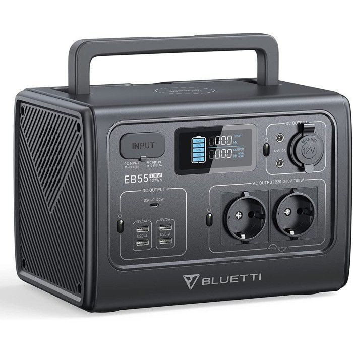 Powerstation Bluetti EB55 700W-537Wh, Caravans en Kamperen, Ophalen, Zo goed als nieuw