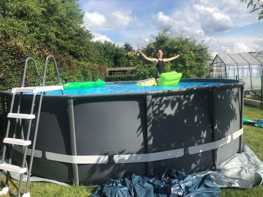 Intex Ultra XTR Frame zwembad rond - 488 x 122 cm, Tuin en Terras, Rond, Zo goed als nieuw, Ophalen, 120 cm of meer