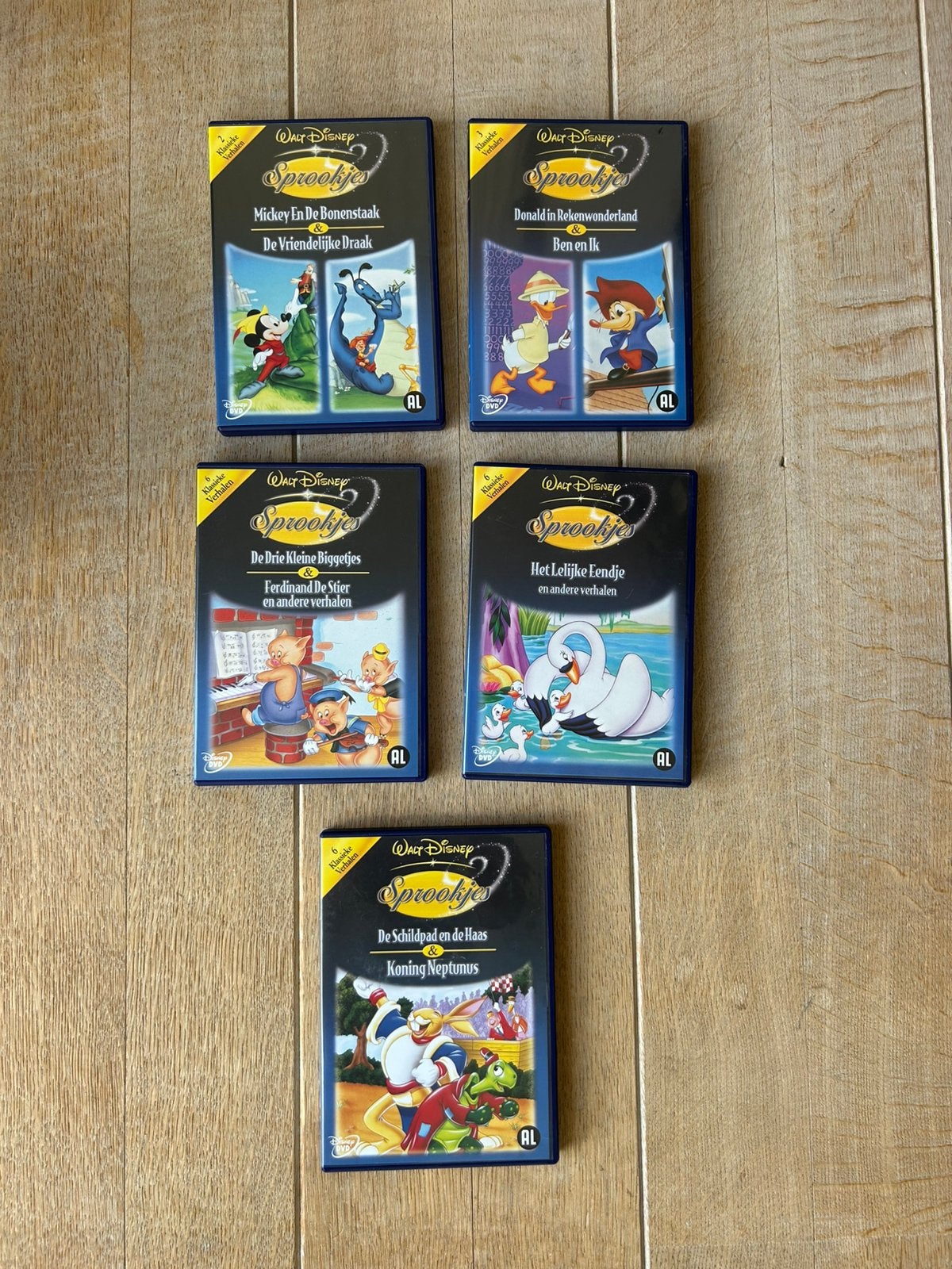 Ensemble de 5 DVD Disney amusants, CD & DVD, Enlèvement ou Envoi, Dessin animé, Tous les âges, Néerlandais