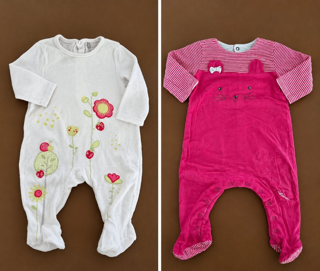Lot 2 pyjamas d'hiver CATIMINI (12m) &ORCHESTRA velours (9m), Enlèvement, Comme neuf, Autres tailles