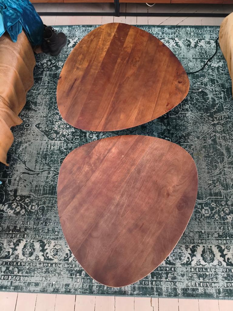 Set van 2 salontafeltjes hout, Huis en Inrichting, Tafels | Salontafels, Ophalen