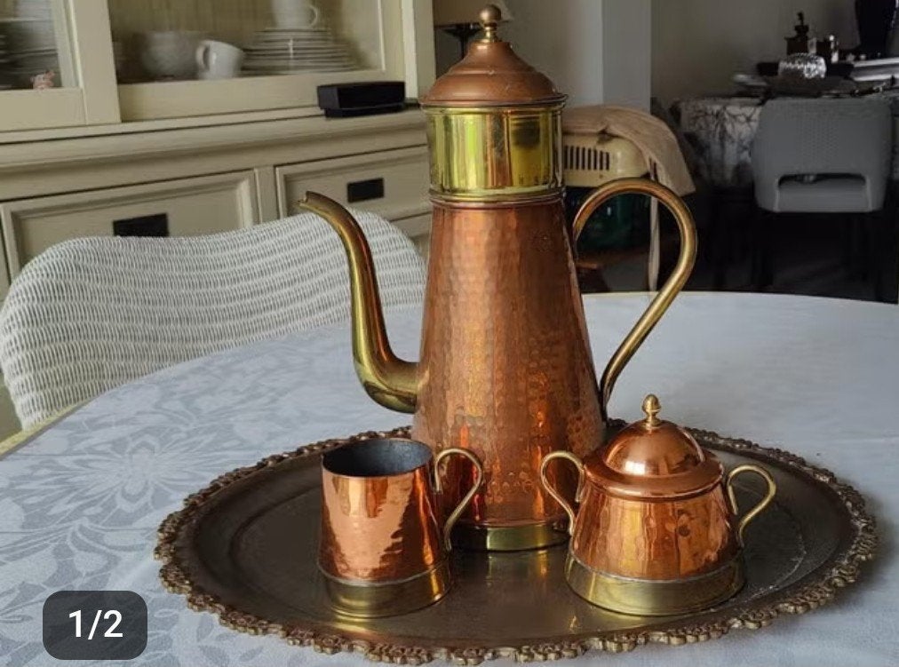 Koperen koffieset, Ophalen, Koper