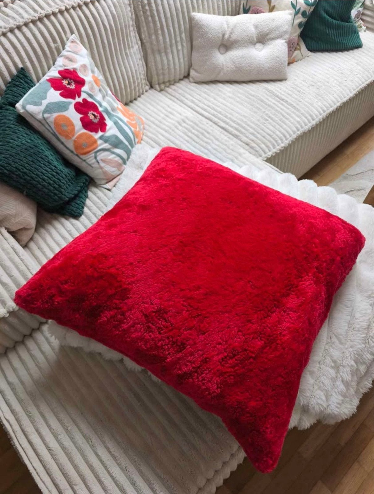 Gros coussin rouge Ikea, Maison & Meubles, Enlèvement ou Envoi, Rouge, IKEA