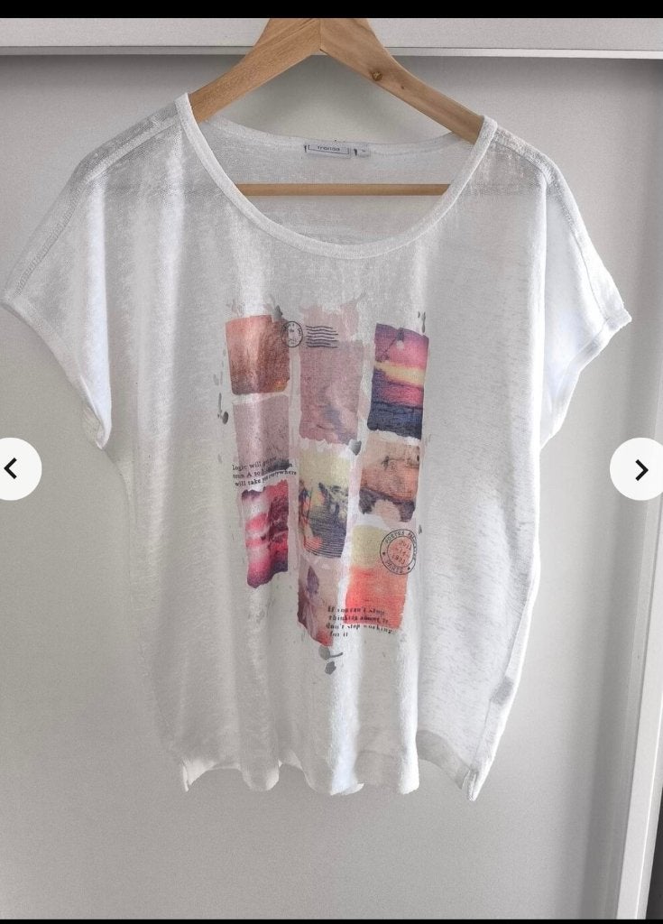 Dameskleding t-shirt, Vêtements | Femmes, T-shirts, Taille 42/44 (L), Manches courtes, Fransa, Comme neuf
