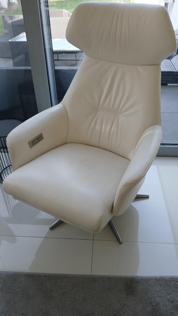 elektrische relaxzetel , wit leder, perfecte staat, Ophalen, Zo goed als nieuw, Modern, 50 tot 75 cm