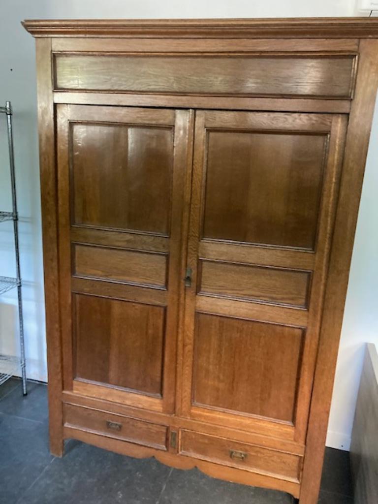 Antieke kleerkast/hallkast, Huis en Inrichting, Strak, Gebruikt, 100 tot 150 cm, 200 cm of meer