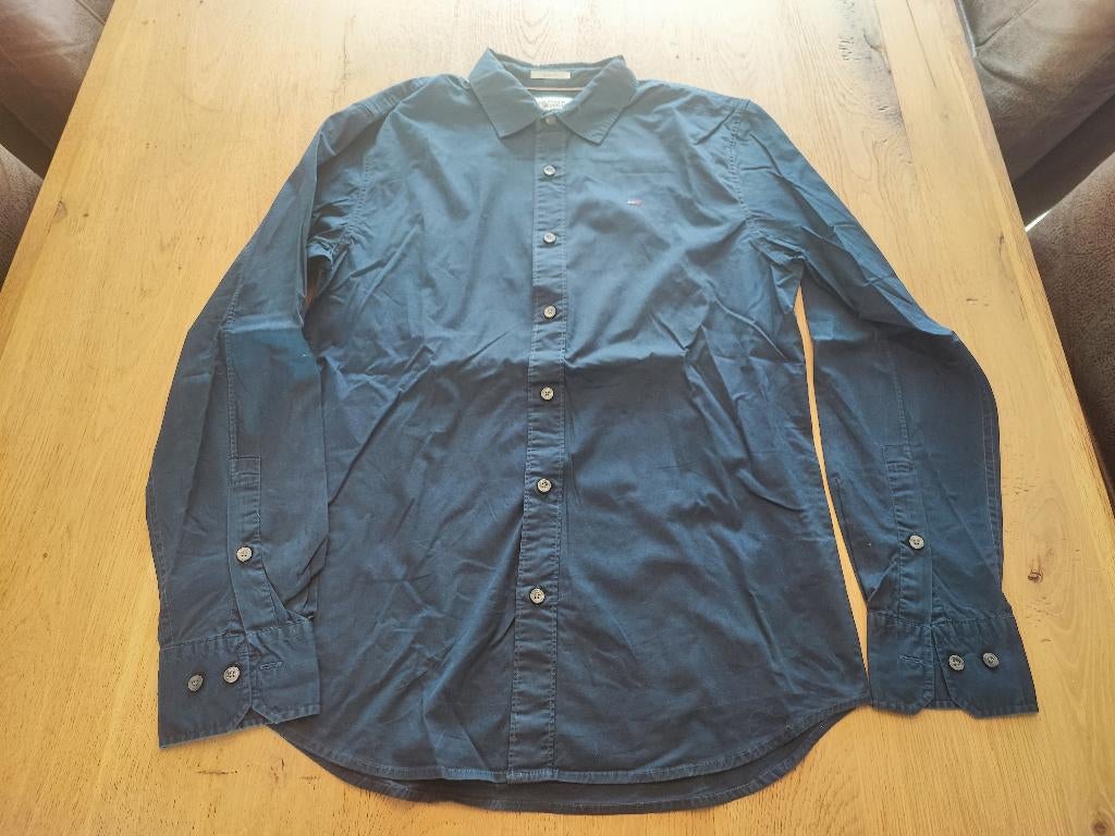Donkerblauw hemd Tommy Hilfinger Medium, Ophalen of Verzenden, Zo goed als nieuw, Tommy hilfiger